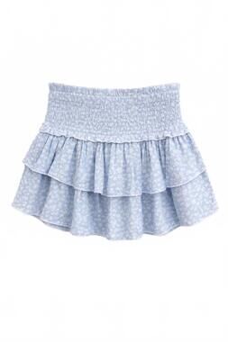 NEW KATIE J NYC girl's bianca printed tiered ruffle skirt in blue ditsy floral